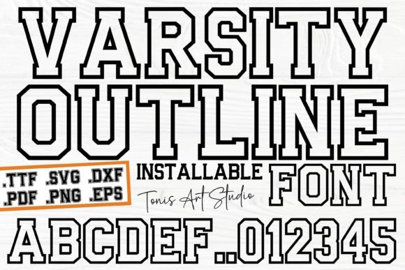 Ab Varsity Outline Font for Crafters
