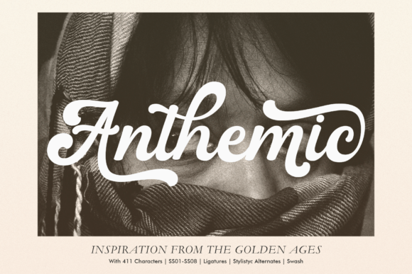 Anthemic: A Vintage Script Typeface for Editorial Design