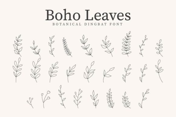 Boho Leaves Font for Handmade Branding