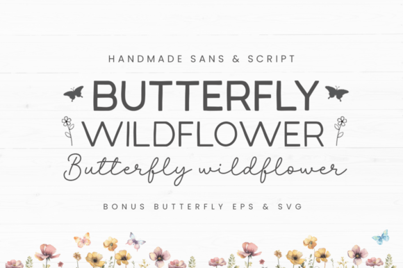 Butterfly Wildflower Font for Small Business Branding