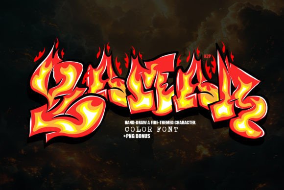 Qamar: A Playful Fire Graffiti Typeface for Bold Campaigns