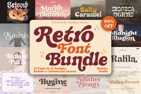 Retro Bundle Collection: A Serif Font Review for Branding