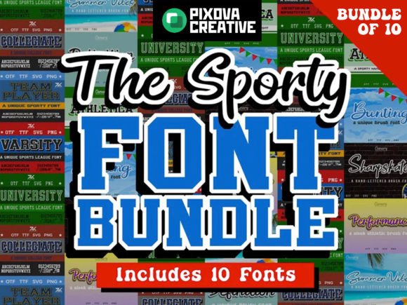 Sport Bundle: Bold Serif Fonts for Crafters