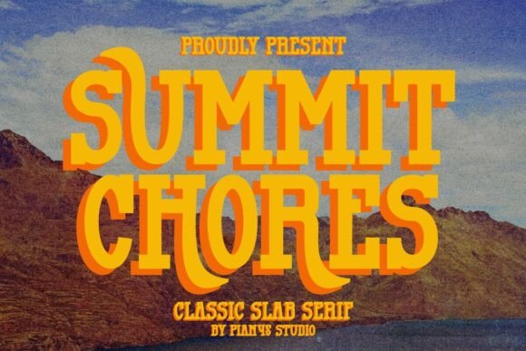 Summit Chores: A Retro Slab Serif Font for Bold Campaigns